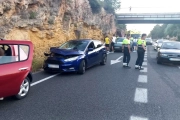 Estat en que van quedar els vehicles després de la topada.