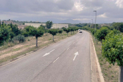 Estat actual del vial del polígon industrial Pla de l'Estació, entre Tortosa i Roquetes.