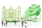 Imatge virtual del projecte executiu de reforma del carrer Ample i la plaça del Pintor Fortuny projectat el març de 2023