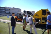Les màquines han començat els treballs als camps de futbol de La Granja i Sant Salvador.