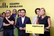 Roda de premsa per anunciar el preacord entre ERC i el PSC.