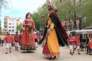 Imatge dels Gegants Vells durant les festes de Sant Roc de 2023