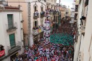 Aleta del 3 de 9 amb folre descarregat per la Colla Jove Xiquets de Tarragona en la primera ronda de la diada castellera de l'Arboç