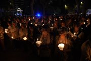 Un instant del Rosari de Torxes, que va tenir lloc ahir a la nit pel passeig de Misericòrdia i fins al Santuari.