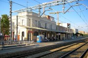 Imatge de l'estació de tren de Castelldefels on s'ha produït un atropellament.