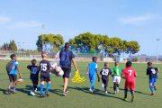 Imatge d'un equip de futbol 7 al camp annex del Nàstic.