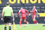 Els jugadors del Nàstic Pablo Fernández i Víctor Narro durant el darrer partit contra el Real Unión de Irún.