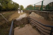 Vista d'una zona inundada a Terol aquest dimecres després de la DANA.