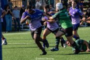 Els jugadors del Club Rugby Tarragona durant un partit de la fase prèvia.