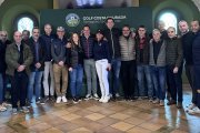 Imatge dels assistents a l’emorzar de Nadal de premsa del Golf Costa Daurada