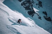 L’almosterenca Núria Castán durant un dels seus descensos a Baqueira.