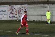 Biel Vicens durant el duel de Copa Catalunya contra el Cerdanyola.