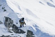 Núria Castán en una de les seves actuacions al Freeride World Tour.