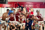 Els jugadors del Nàstic celebrant la victòria del passat dissabte contra el Barakaldo. Nàstic.