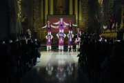 La Moixiganga de Tarragona durant la seva representació a l'església de Sant Agustí.
