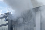 Imatge de l'incendi químic a Vilanova i la Geltrú