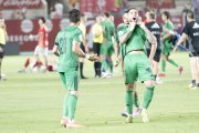 Marc Fernández, celebrant la victòria contra el Real Murcia.