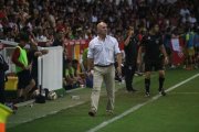 Luis César durant l'anada del play-off s'ascens contra la Real Sociedad B.