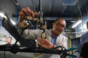 El cap del programa d’Aqüicultura de l’IRTA, Enric Gisbert, mostrant bivalves en estudi al centre de recerca de La Ràpita.tor: Mar Rovira