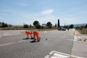 Treballadors de carreteres de l'estat, a l'accident mortal d'un motorista a la T-310