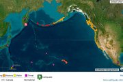 Punto origen del terremoto de magnitud 8,8 este martes, en la península rusa de Kamchatka (Rusia) y las posibles áreas de impacto de tsunami.