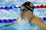 Carles Coll durant les semifinals dels 200 m braça als Mundials de Singapur.