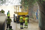 Imatge dels operaris al túnel.