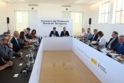 Imatge de la reunió del nou Consorci per a la Gestió del Patrimoni Romà de Tarragona celebrada aquest dimecres al MNAT