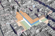 Volumetria del projecte de regeneració urbana del barri del Carme.