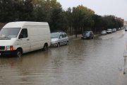 Imatge d'un dels carrers d'Amposta afectats pel temporal