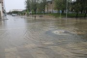 Imatge d'un dels carrers d'Amposta afectats pel temporal