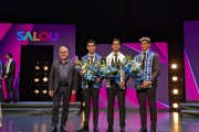 L'alcalde de Salou amb els tres guanyadors del certamen