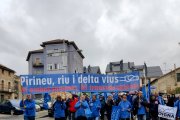 Manifestants de la PDE i les Terres de l'Ebre en la manifestació contra l'embassament de Yesa a Jaca