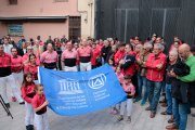 La Bandera de la Unesco que s'ha hissat a Valls per rememorar la proclamació dels castells com a Patrimoni de la Humanitat