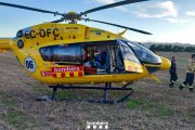 Imatge de l'helicòpter durant el rescat a Vimbodí i Poblet