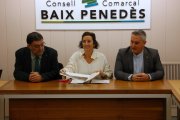 La consellera d’Economia i Finances, Alícia Romero, al Consell Comarcal del Baix Penedès.