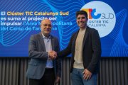 El president de l'Associació per l'Impuls Metropolità, Roc Muñoz, i el president del TIC Sud, Pablo Mazón.