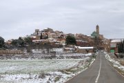 Imatge panoràmica de Barberà de la Conca, nevat
