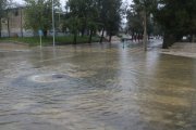 Imatge d'un dels carrers d'Amposta afectats pel temporal