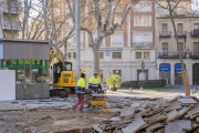 Fotografia de la tercera fase de les obres del carrer Ample i la plaça del Pintor Fortuny.