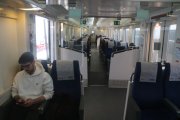 Aspecte de l'interior del tren que sortia aquest migdia des de l'estació de Tortosa a Barcelona.