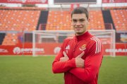 El jugador del Nàstic Enric Pujol després de l'entrenament del passat dimecres al Nou Estadi Costa Daurada.