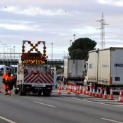 El punt en què van tallar l'autopista AP-7 sentit sud a l'altura de Martorell