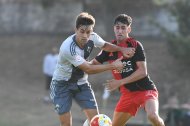 L'exgrana Ander Gorostidi durant un amistós amb el Racing de Ferrol.
