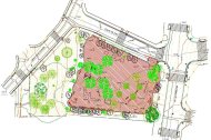 Plànol del projecte executiu per a l’arranjament del parc de la Font de la Mina.  El parc ja va ser objecte de diverses intervencions els anys 2010 i 2020.
