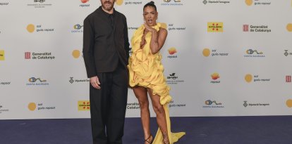 Els presentadors de la Gala Soles 2026 celebrada avui al vespre a Tarragona, Jorg Ponce i Lorena Castell.