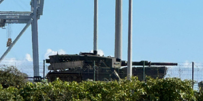 Imatge del tanc militar a Tarragona