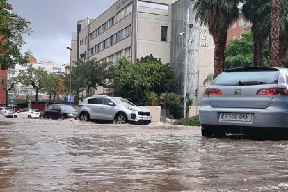 La calle Manuel de Falla inundada.