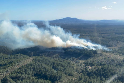Imatge aèria de l'incendi del Perelló.