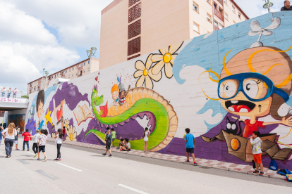 Imatge del mural inaugurat a Sant Pere i Sant Pau